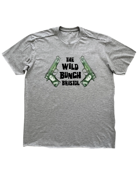 AKA SIX x WILD BUNCH x FRAGMENT CASH GUN TEE (MARL GREY)