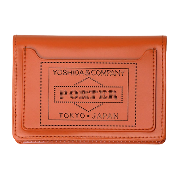 PORTER YOSHIDA & CO PS LEATHER WALLET CARD CASE (ORANGE)