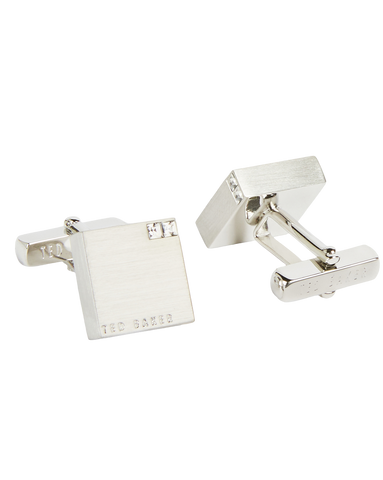 CORNER CRYSTAL CUFFLINKS (CLEAR)