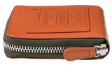 PORTER YOSHIDA & CO PS LEATHER ZIP WALLET (BLACK & ORANGE)