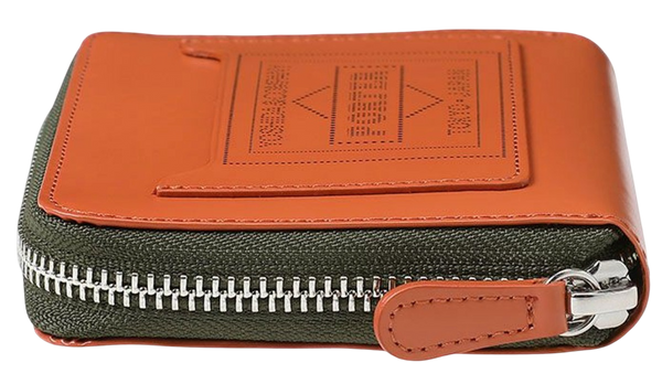 PORTER YOSHIDA & CO PS LEATHER ZIP WALLET (BLACK & ORANGE)