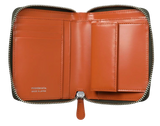 PORTER YOSHIDA & CO PS LEATHER ZIP WALLET (ORANGE & KHAKI)