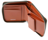 PORTER YOSHIDA & CO PS LEATHER ZIP WALLET (BLACK & ORANGE)