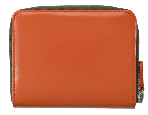 PORTER YOSHIDA & CO PS LEATHER ZIP WALLET (ORANGE & KHAKI)