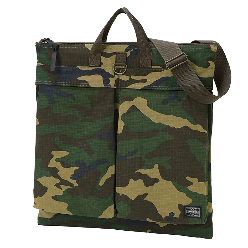 PORTER YOSHIDA & CO PLATOON 2 WAY HELMET BAG (WOODLAND SAND)