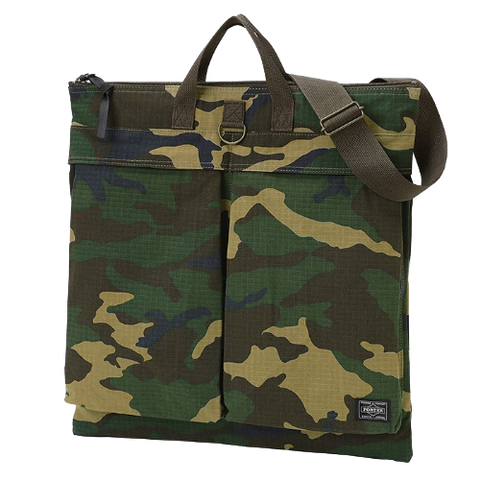 PORTER YOSHIDA & CO PLATOON 2 WAY HELMET BAG (WOODLAND SAND)