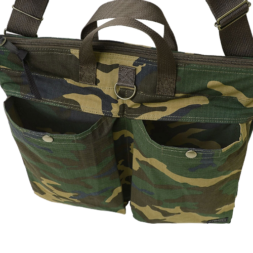 PORTER YOSHIDA & CO PLATOON 2 WAY HELMET BAG (WOODLAND SAND)