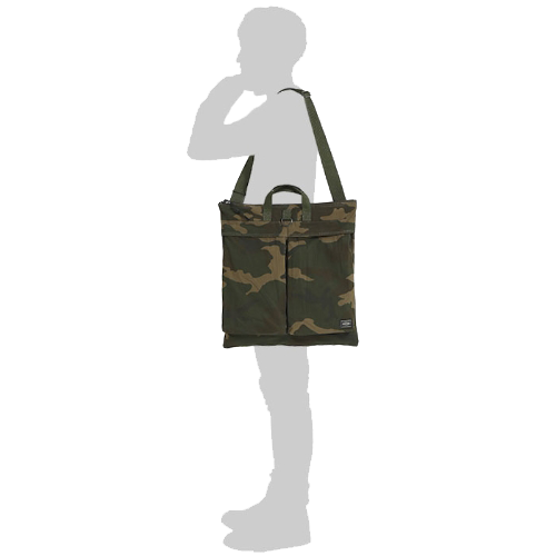 PORTER YOSHIDA & CO PLATOON 2 WAY HELMET BAG (WOODLAND OLIVE)