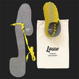 LASSO MEN'S FELT LACE UP SLIPPERS (YELLOW & GREY)
