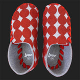 LASSO MEN'S FELT LACE UP SLIPPERS (RED & GREY)