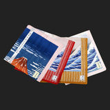 UKIYOE JAPANESE POCKET SQUARES (Yellow Mount Fuji)