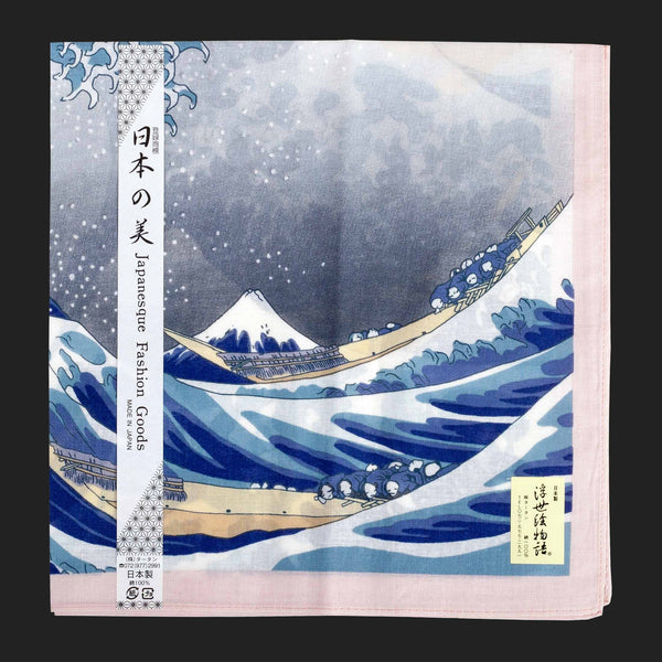 UKIYOE JAPANESE POCKET SQUARES (Pink Mount Fuji)