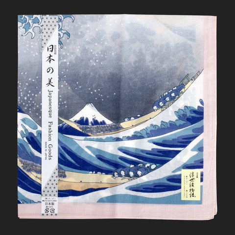UKIYOE JAPANESE POCKET SQUARES (Pink Mount Fuji)