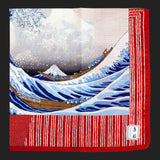 UKIYOE JAPANESE POCKET SQUARES (Red Mount Fuji)