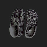 LASSO MEN'S FELT LACE UP SLIPPERS (BLACK & GREY)