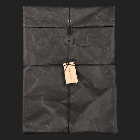 SIWA STRING & BUTTON ENVELOPE (BLACK)